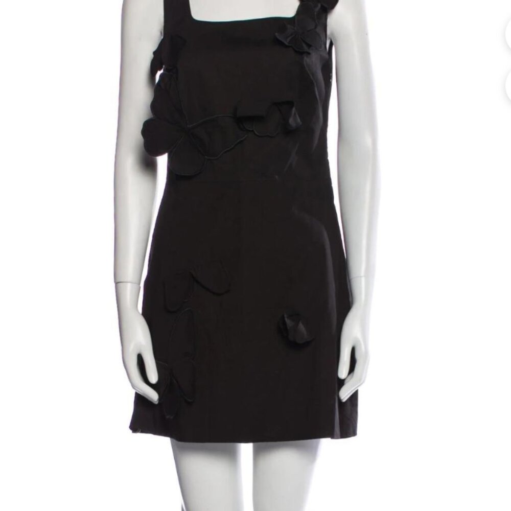 Vivetta Square Neckline Mini Dress with butterfly appliqués
